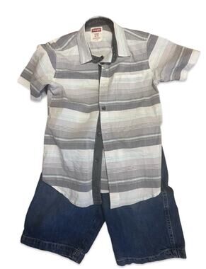 Wrangler Button Front Shirt &  Denim Shorts  Size 6/7 Outfit